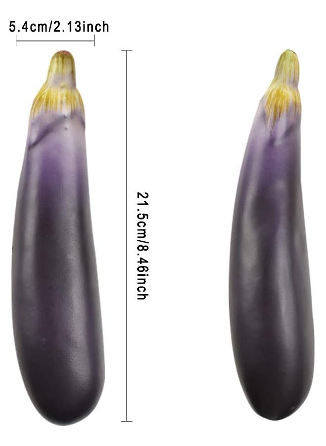 3 PCS Artificial Eggplants Simulation Eggplants Fake Vegetable Home Kitchen Decoration Photo Props Desk Ornament