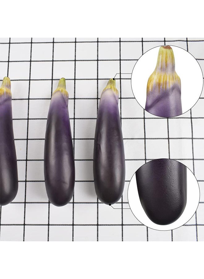 3 PCS Artificial Eggplants Simulation Eggplants Fake Vegetable Home Kitchen Decoration Photo Props Desk Ornament