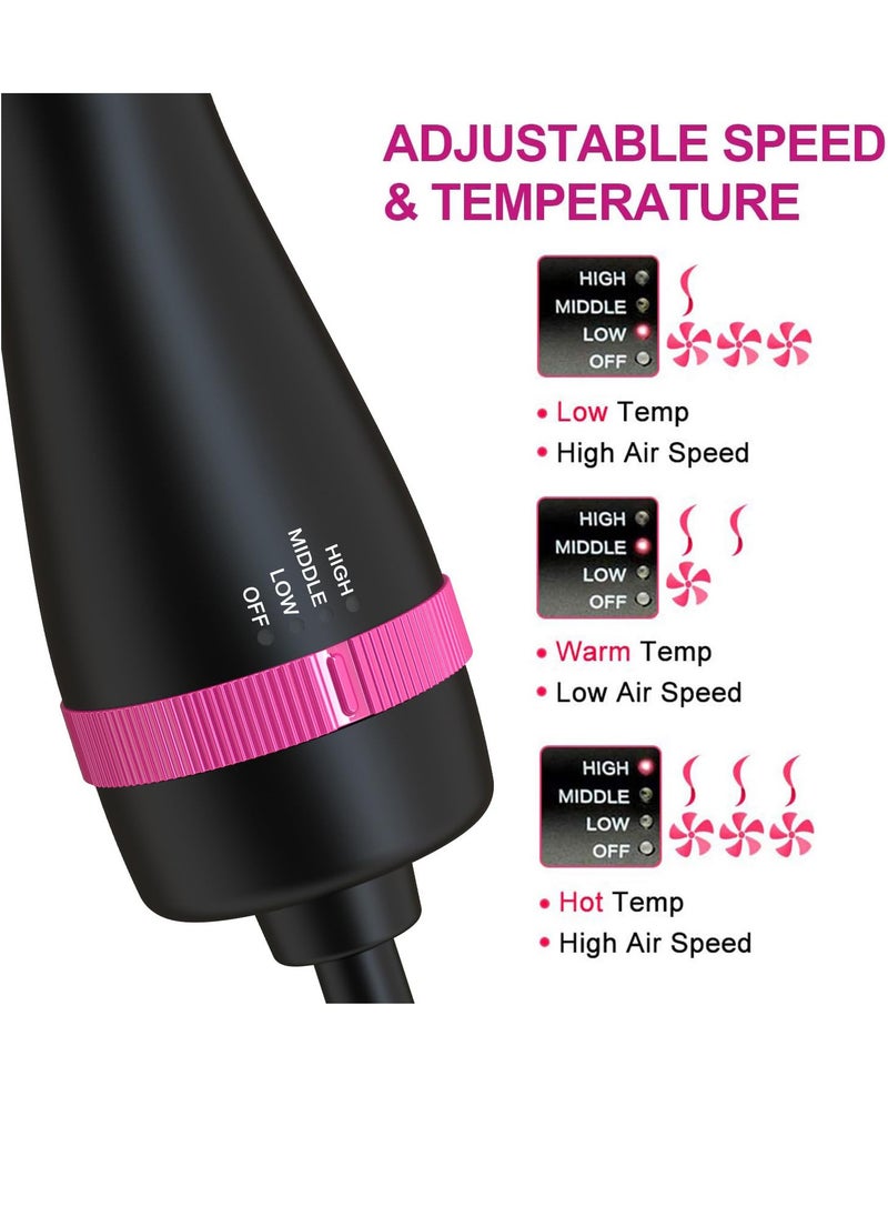 Hair Dryer Brush One-Step Blow Dryer Brush for Styling and Frizz Control Negative Ionic Hot Air Brush Volumizer Ceramic 4 in 1 Hair Dryer and Styler Volumizer with Negative Ion