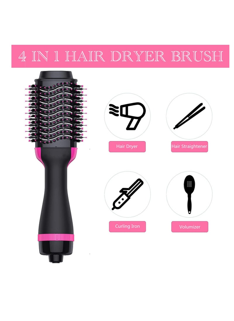 Hair Dryer Brush One-Step Blow Dryer Brush for Styling and Frizz Control Negative Ionic Hot Air Brush Volumizer Ceramic 4 in 1 Hair Dryer and Styler Volumizer with Negative Ion
