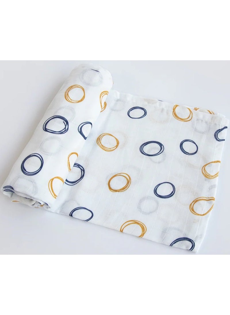 Yellow Doodle Organic Luxury Swaddle - Doodle Circles