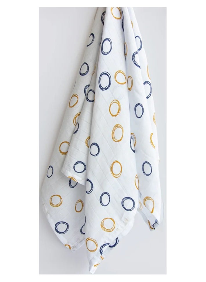 Yellow Doodle Organic Luxury Swaddle - Doodle Circles