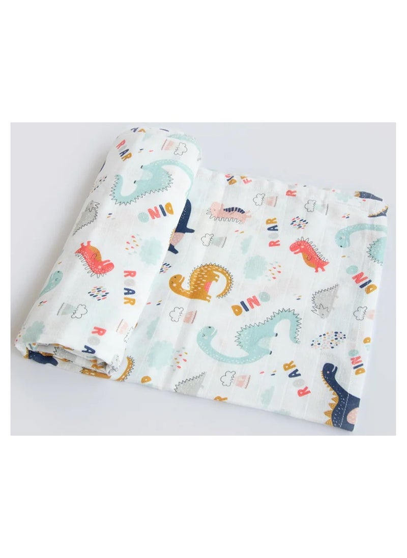 Yellow Doodle Organic Luxury Swaddle - Dino Friend