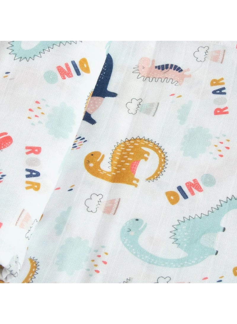 Yellow Doodle Organic Luxury Swaddle - Dino Friend