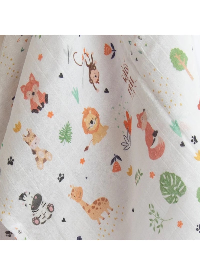 Yellow Doodle Organic Luxury Swaddle - Baby Animals