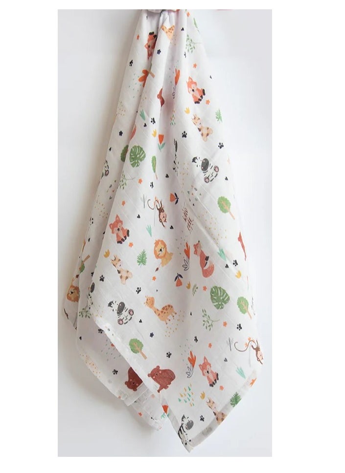 Yellow Doodle Organic Luxury Swaddle - Baby Animals