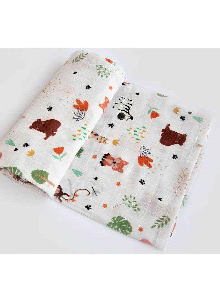 Yellow Doodle Organic Luxury Swaddle - Baby Animals