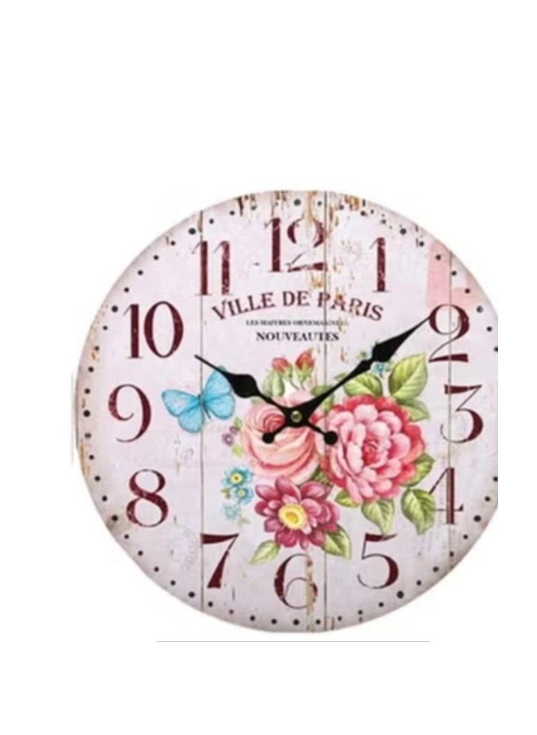 Mediterranean Continental Village Countryside Retro Wall Clock