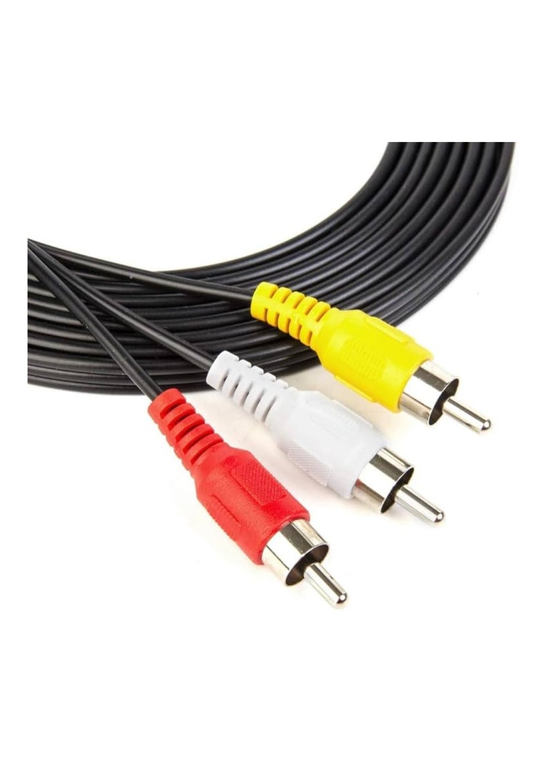 3 RCA TO 3 RCA MALE Audio Video AV Cable. Suitable for TV, Home Theater, Laptop, HDTV, Speaker- 20 MTR