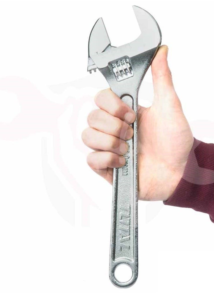 Total 12-Inch Adjustable Wrench - Heavy-Duty Tool for Fastening and Loosening (0-40mm Jaw Capacity)