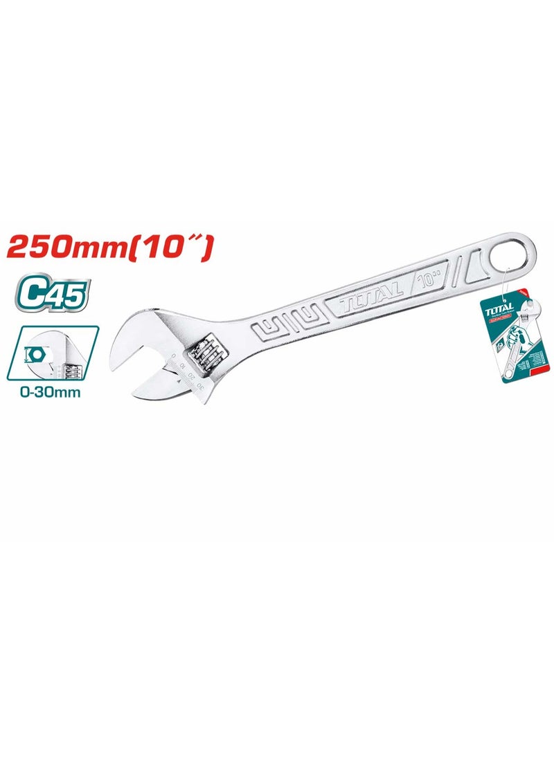 Total 10-Inch Adjustable Wrench - Versatile Tool for Fastening and Loosening (0-35mm Jaw Capacity)