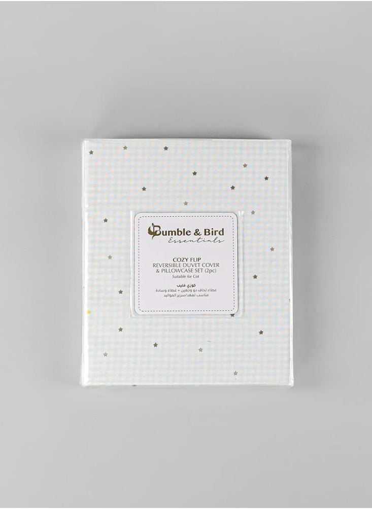 Bumble & Bird - Reversible Duvet Cover & Pillowcase For Cot - Grey