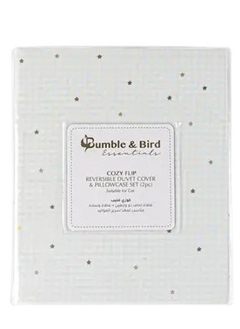 Bumble & Bird - Reversible Duvet Cover & Pillowcase For Cot - Grey