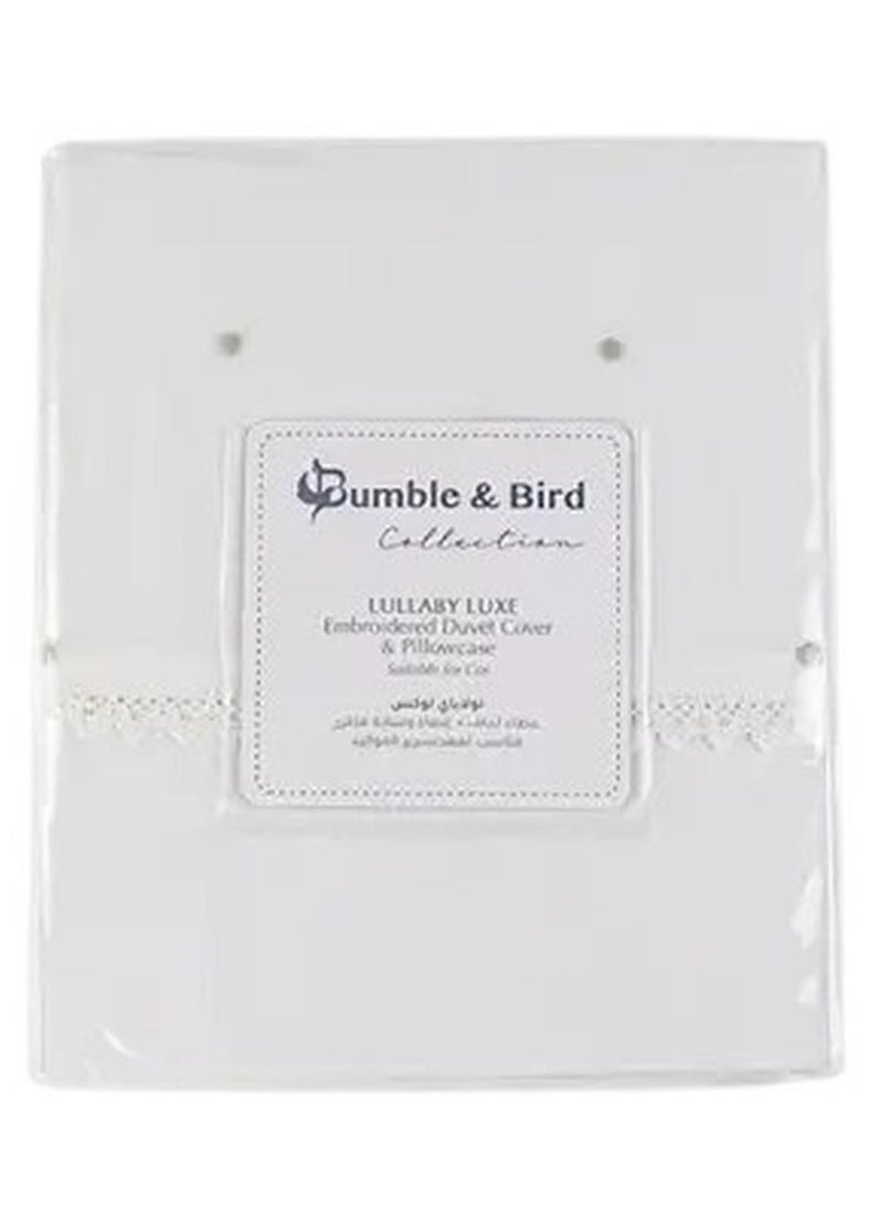 Bumble & Bird - Embroidered Duvet Cover & Pillowcase For Cot - Grey