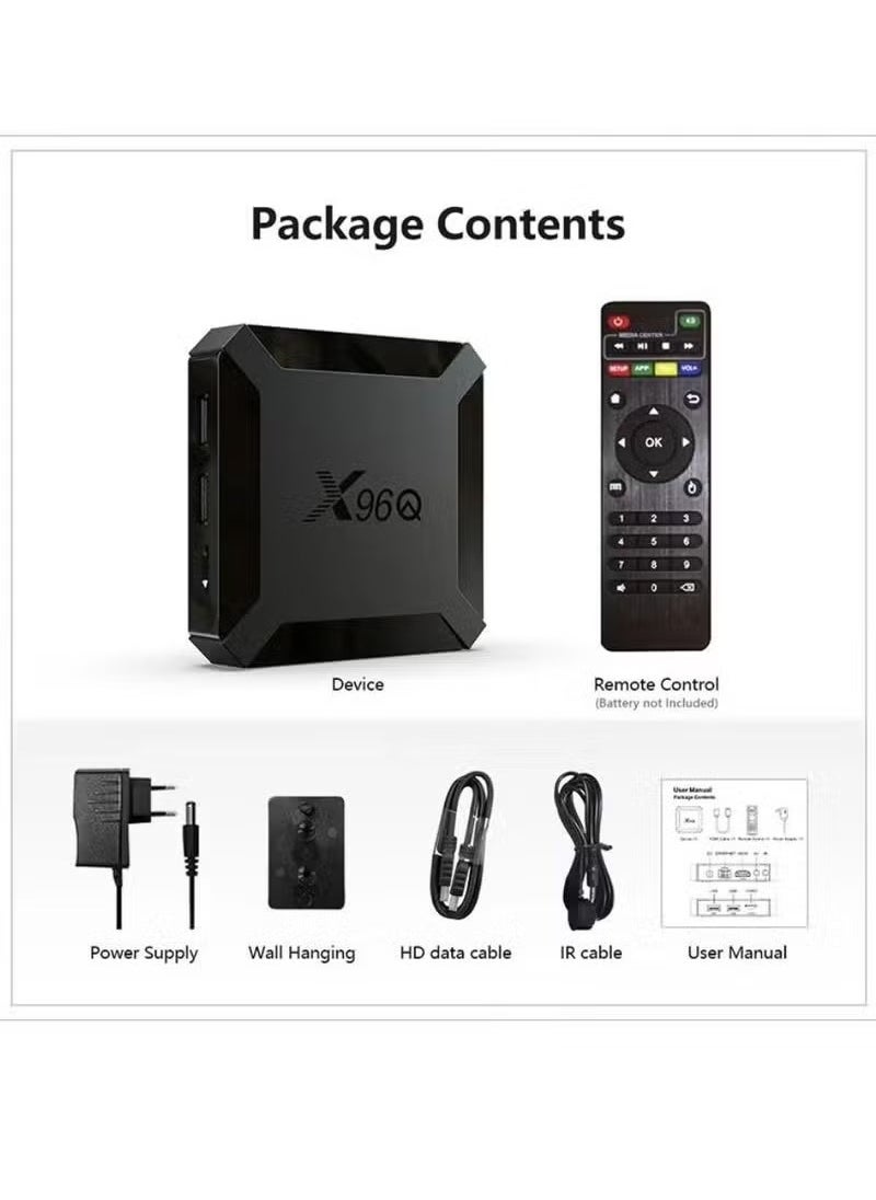 X96Q TV Box – Android 10.0 Quad-Core Media Player with 4K & 3D Support