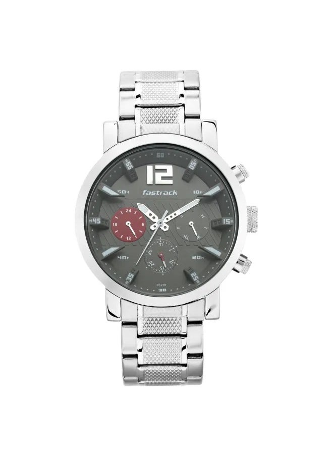 Men's Analog Round Shape Stainless Steel Wrist Watch - 3227SM01 - 52.3 Mm