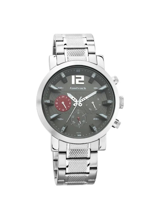 Men's Analog Round Shape Stainless Steel Wrist Watch - 3227SM01 - 52.3 Mm