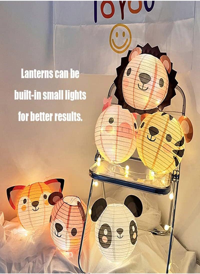 Jungle Animal Paper Lanterns - 8 Pack for Birthday Parties, Baby Showers, Home Decor, and Ceiling Decorations - Perfect for Barnyard and Farm Themed Celebrations