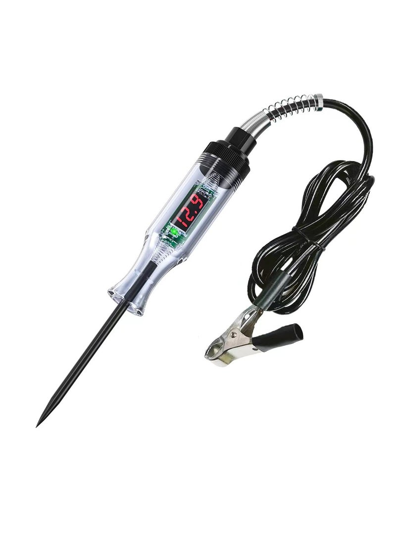 Car Truck Circuit Test Pen, Car Voltage Tester With Indicator Light, Automotive Test Lamp Current Tester, DC Digital LED Circuit Tester For Car Truck Motorbike Boat, (1pc, Black)