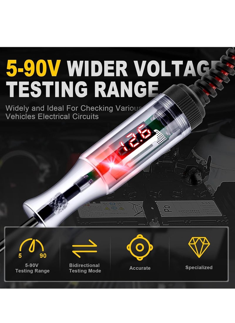 Car Truck Circuit Test Pen, Car Voltage Tester With Indicator Light, Automotive Test Lamp Current Tester, DC Digital LED Circuit Tester For Car Truck Motorbike Boat, (1pc, Black)