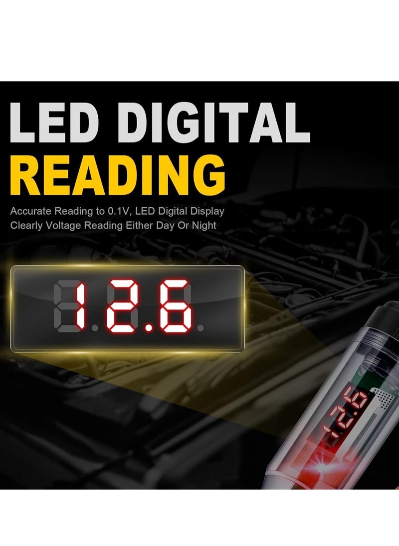 Car Truck Circuit Test Pen, Car Voltage Tester With Indicator Light, Automotive Test Lamp Current Tester, DC Digital LED Circuit Tester For Car Truck Motorbike Boat, (1pc, Red)