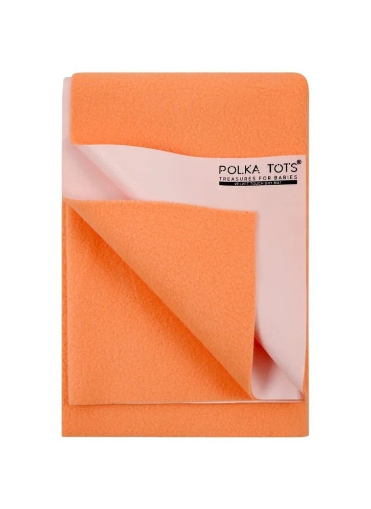 Polka Tots Bed Protector - Peach - Large - 100cm x 140cm