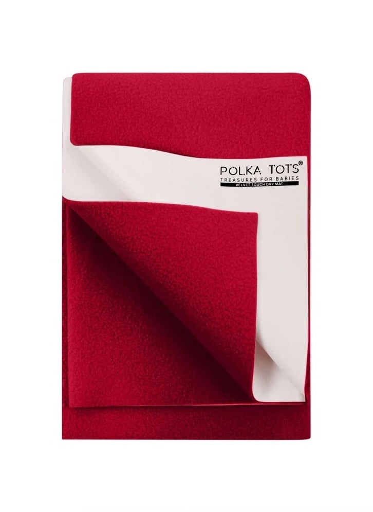 Polka Tots Bed Protector - Red - Large - 100cm x 140cm