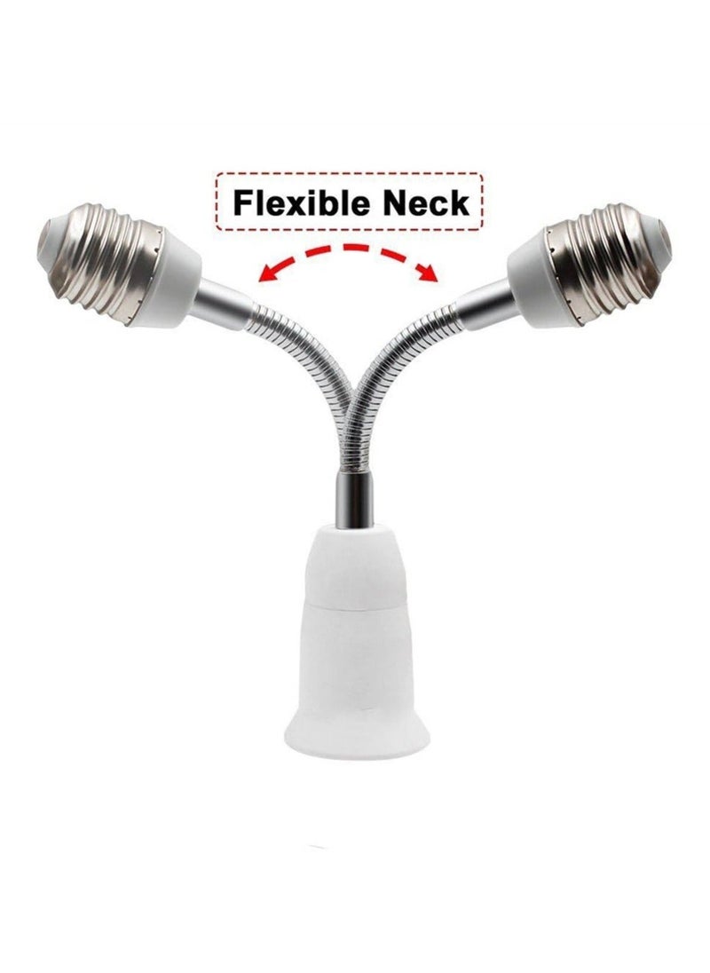 4 Pack E27 Flexible Light Bulb Socket Extender, 7.8-inch Adjustable Edison Bulb Adapter for Home Lighting Fixtures, LED Grow Light Stand