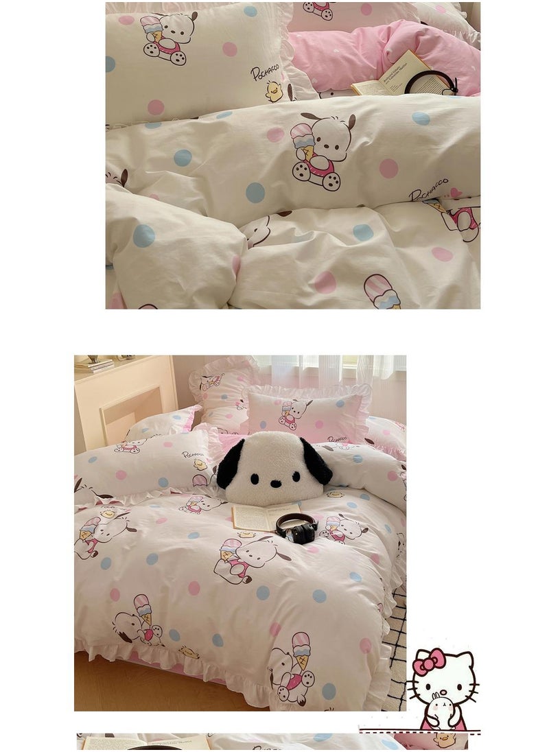 4-Piece Pochacco Cotton Comfortable Set Bed Sheet Set Children'S Day Gift Birthday Gift 200X230cm