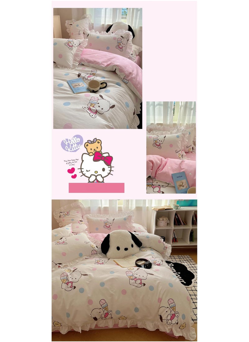 4-Piece Pochacco Cotton Comfortable Set Bed Sheet Set Children'S Day Gift Birthday Gift 200X230cm