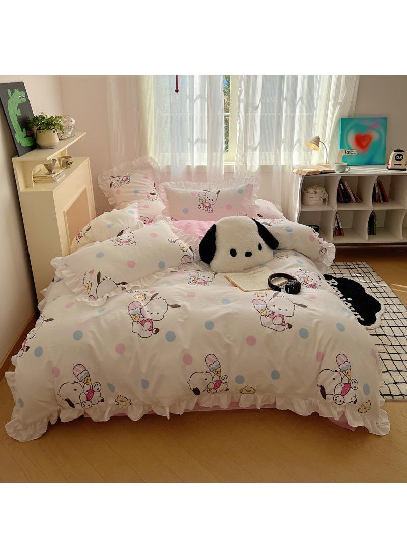 4-Piece Pochacco Cotton Comfortable Set Bed Sheet Set Children'S Day Gift Birthday Gift 200X230cm