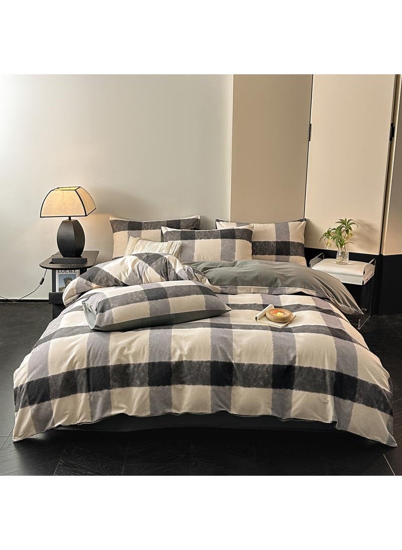 4 Pieces Cotton Comforter Sets Fits 1.5M /1.8M Double Size Bed Housewarming gift Birthday Gift