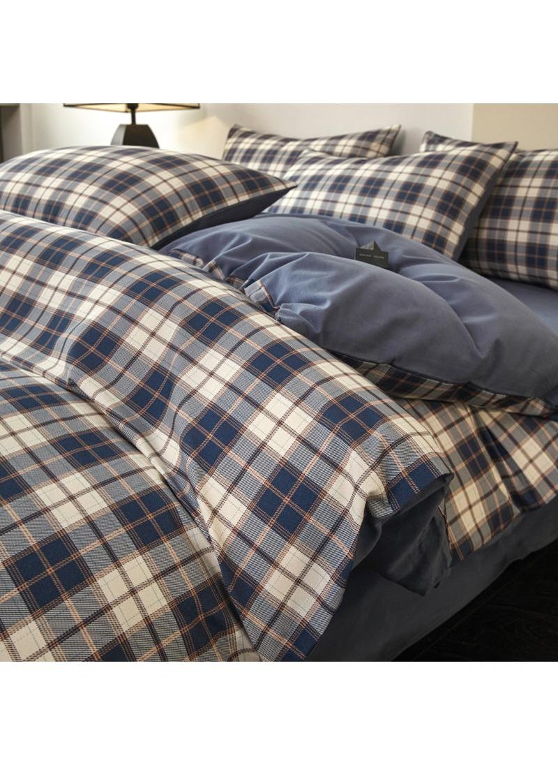 4 Pieces Cotton Comforter Sets Fits 1.5M /1.8M Double Size Bed Housewarming gift Birthday Gift