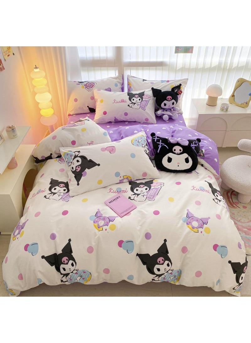 4-Piece Kuromi Cotton Comfortable Set Bed Sheet Set Children'S Day Gift Birthday Gift 200X230cm