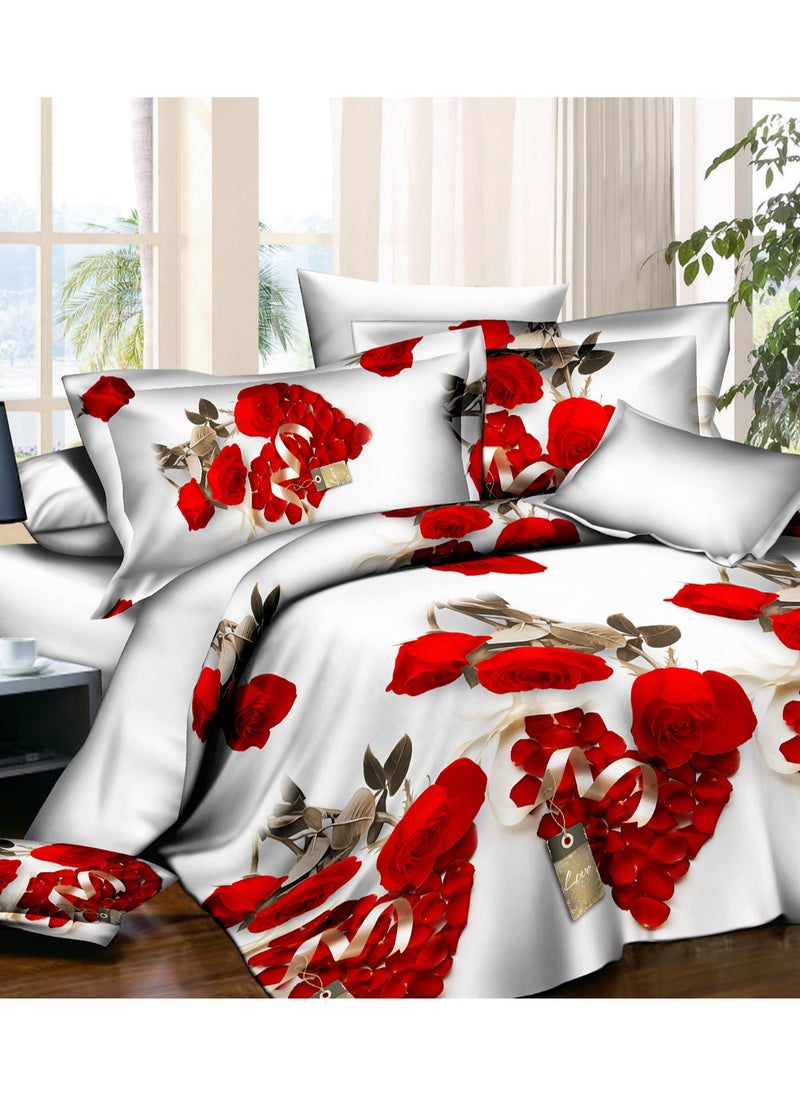 4-Piece Gorgeous Floral Design Duvet Cover Set