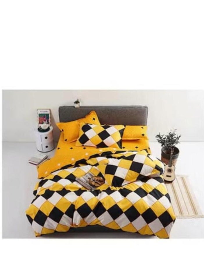 4-Piece Diamond Design Duvet Cover Set