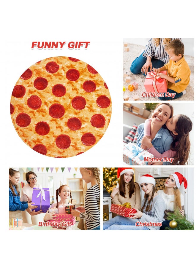 RAINBEAN 71inches Double Sided Pizza Blankets, Bed Blanket for Kids/Teens, Cool Stuff Gifts for Man and Boys, Novelty Food Wrap Blanket, Soft Blankets for Birthday Gifts White Elephant