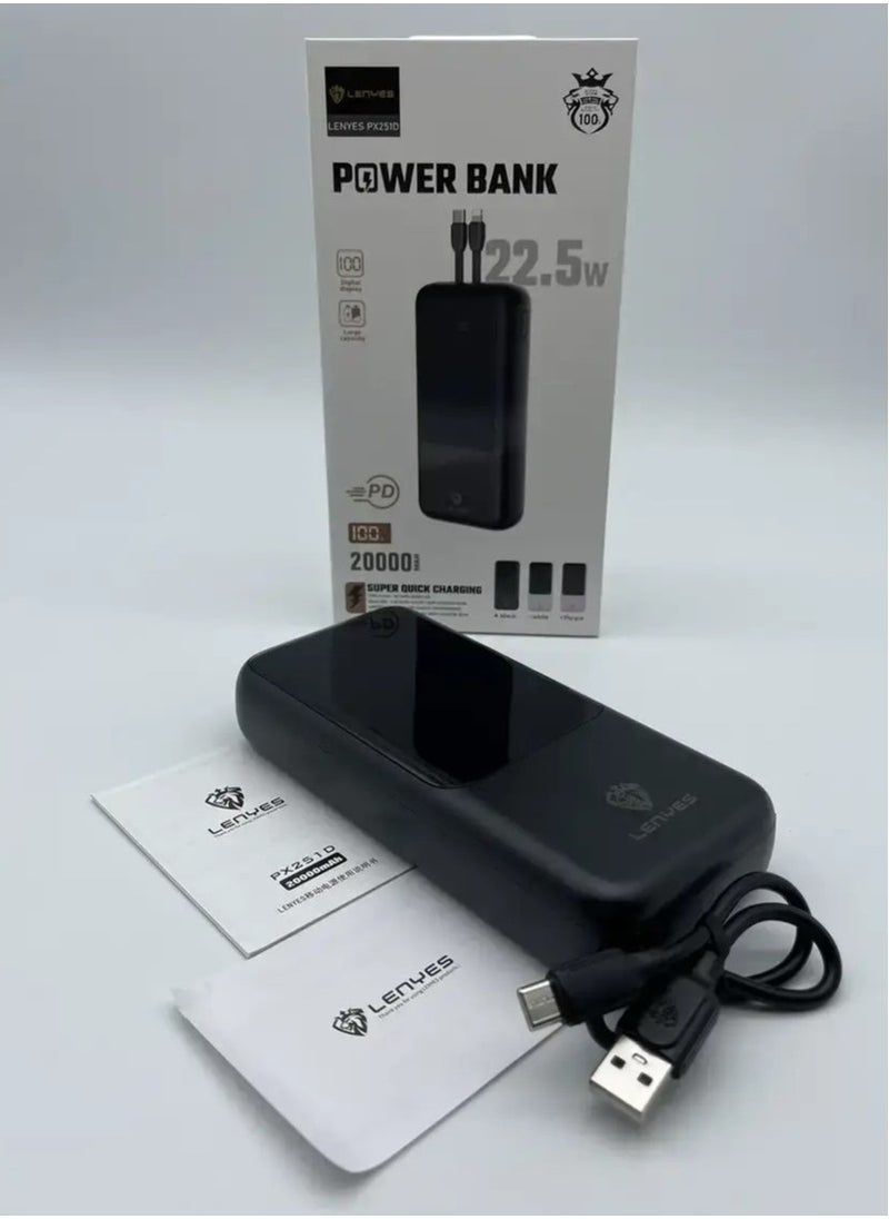 Lenyes Power Bank Lightening Line Pd Quick Charge Px251d