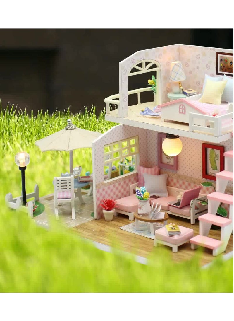 3D DIY Wooden Loft Assembly Model, Craft Miniature Dollhouse With Furniture Wooden House Room Toy Kit For Kids