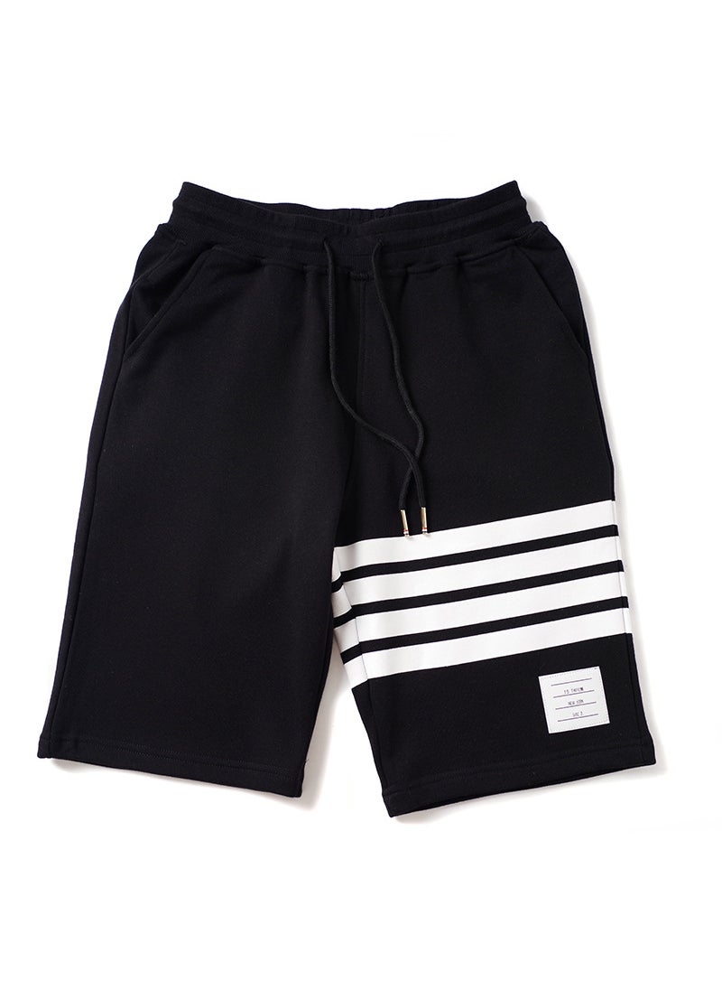 Summer TB Style Cotton Shorts Unisex Black