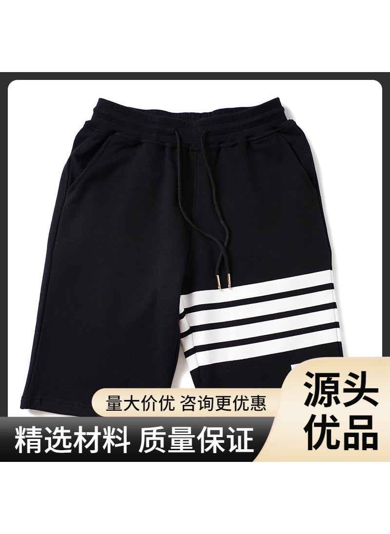 Summer TB Style Cotton Shorts Unisex Black