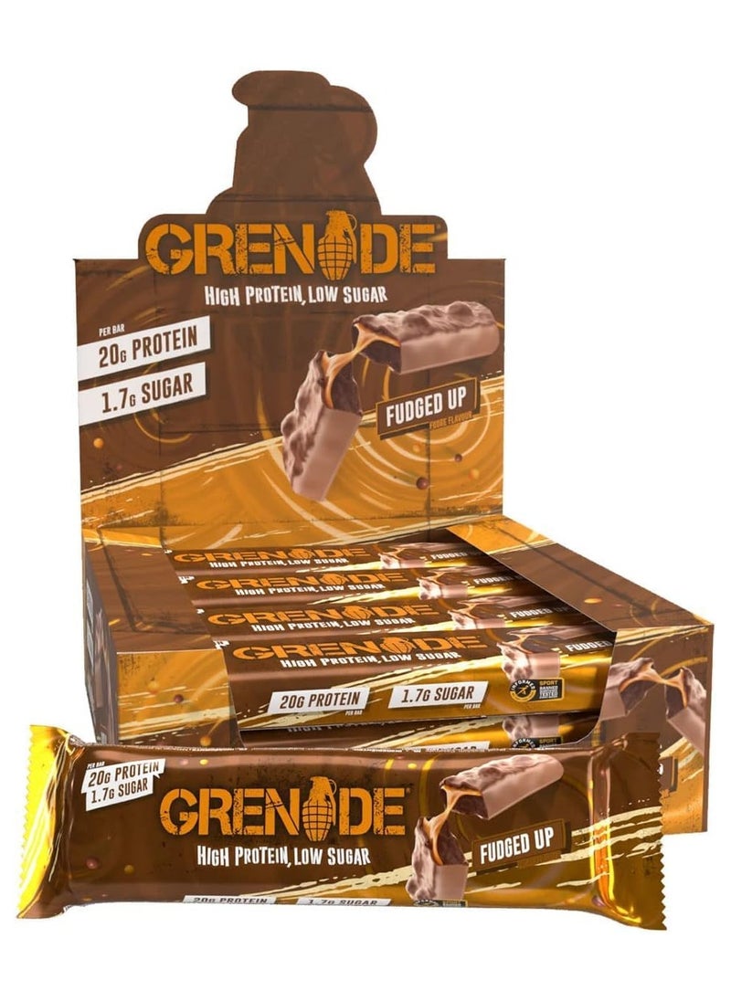 Grenade, High Protein Bar, 20g Protein, Fudged Up, 12x60g