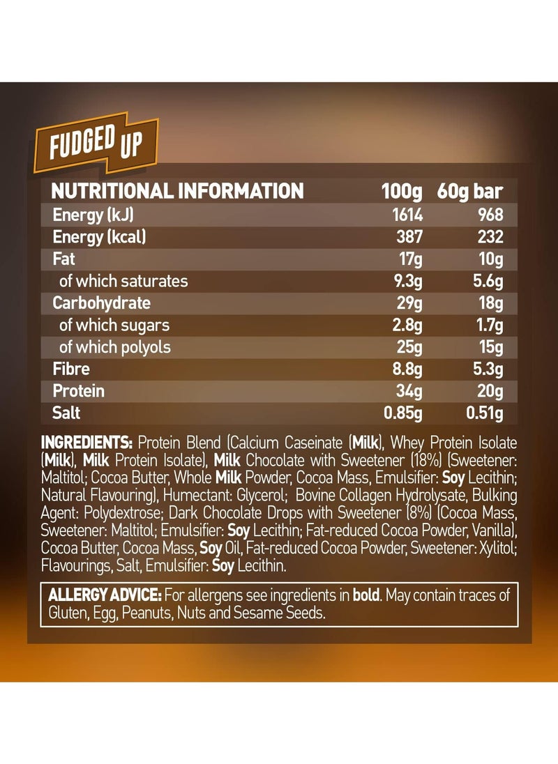 Grenade, High Protein Bar, 20g Protein, Fudged Up, 12x60g