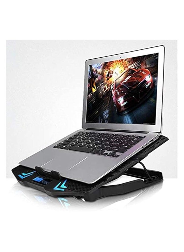 12-15.6 inch laptop Cooling Pad,cooler USB Fan with 5 cooling Fans Light Notebook Stand and Quiet Fixture for laptop