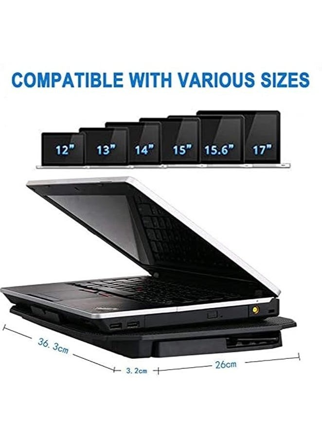 12-15.6 inch laptop Cooling Pad,cooler USB Fan with 5 cooling Fans Light Notebook Stand and Quiet Fixture for laptop