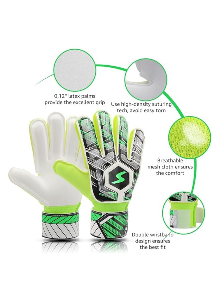 Children Football Gloves, Kids Youth Football Soccer Goalkeeper Goalie Training Gloves Gear with Strong Grips Palms, Soccer Goalie Goalkeeper Gloves for Kids Boys Children(7#)