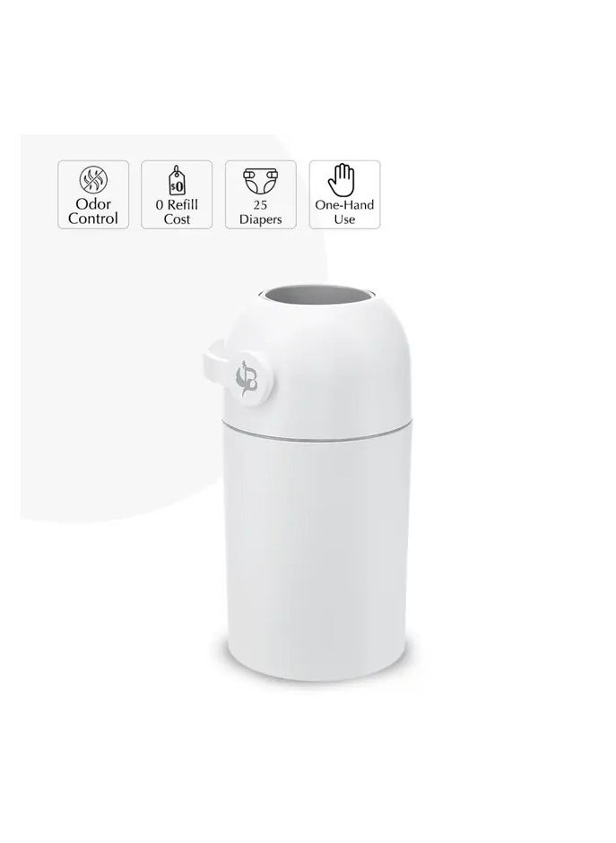 Odourless Diaper Pail Bin - White