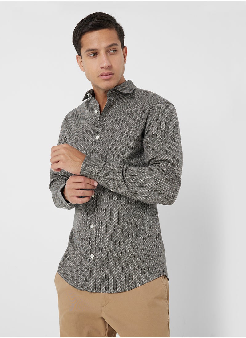 Polka Dot Print Regular Fit Shirt