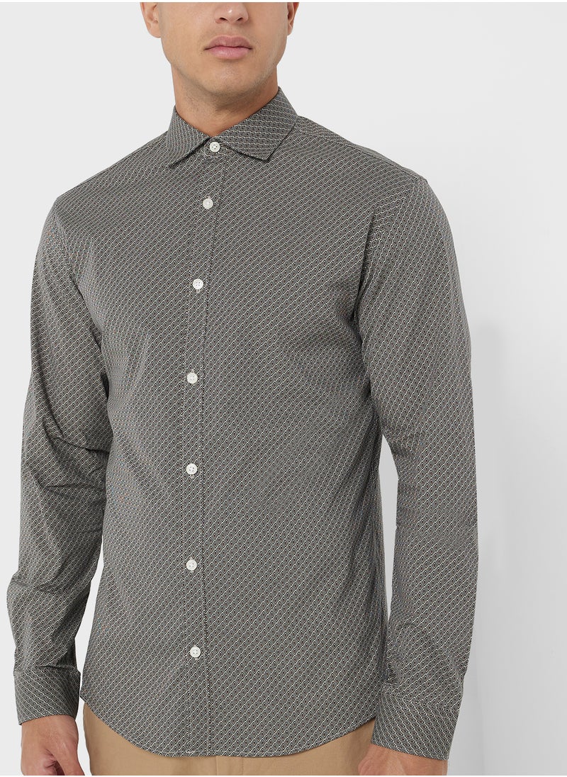 Polka Dot Print Regular Fit Shirt