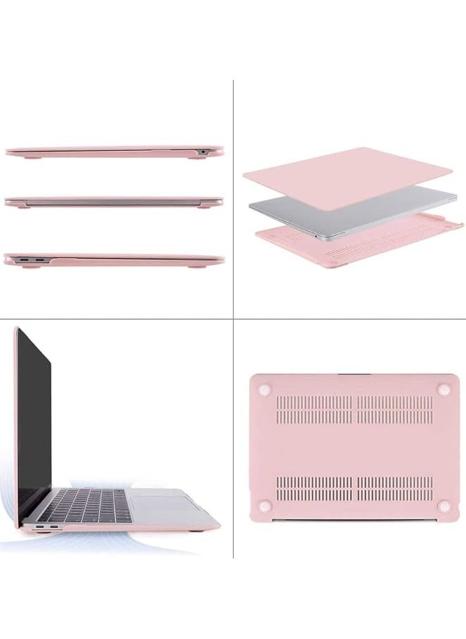 Compatible with MacBook Air 13 inch Case 2022 2021 2020 2019 2018 Release A2337 M1 A2179 A1932 Retina Display with Touch ID, Plastic Hard Shell Case & Keyboard Cover & Wipe Cloth, Rose Quartz